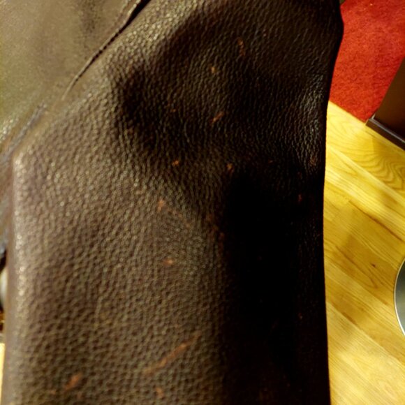 Brown Wilson Leather Distress Women's Form Fitting Bomber Moto Jacket - Picture 11 of 11